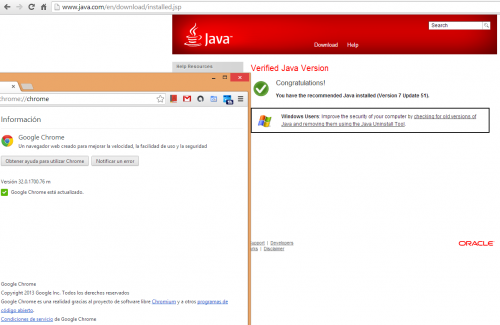 Google Chrome et Firefox peuvent vérifier Java après la mise à jour vers 7u51